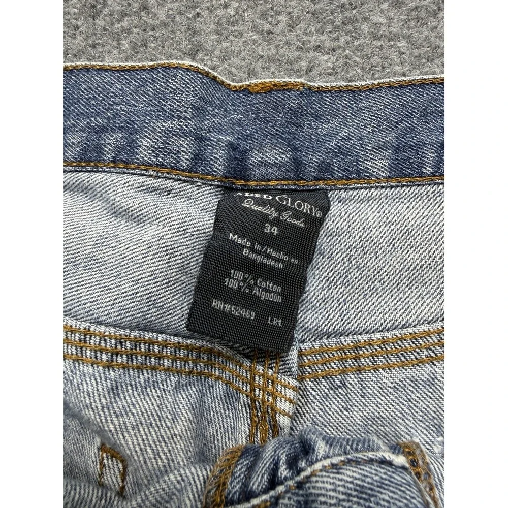 Faded Glory Y2K Jean Shorts Size‎ 34 Distressed Denim